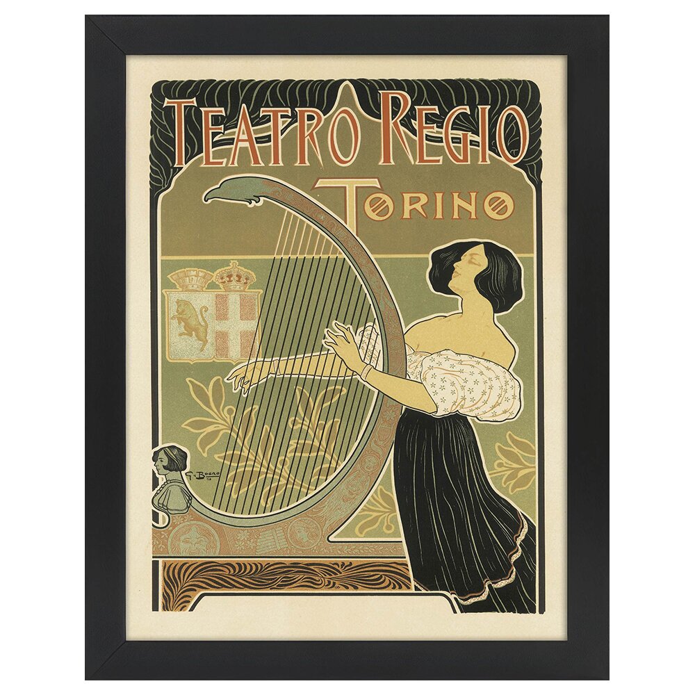 Leinwandbild Vintage Artistic Poster Teatro Regio Torino