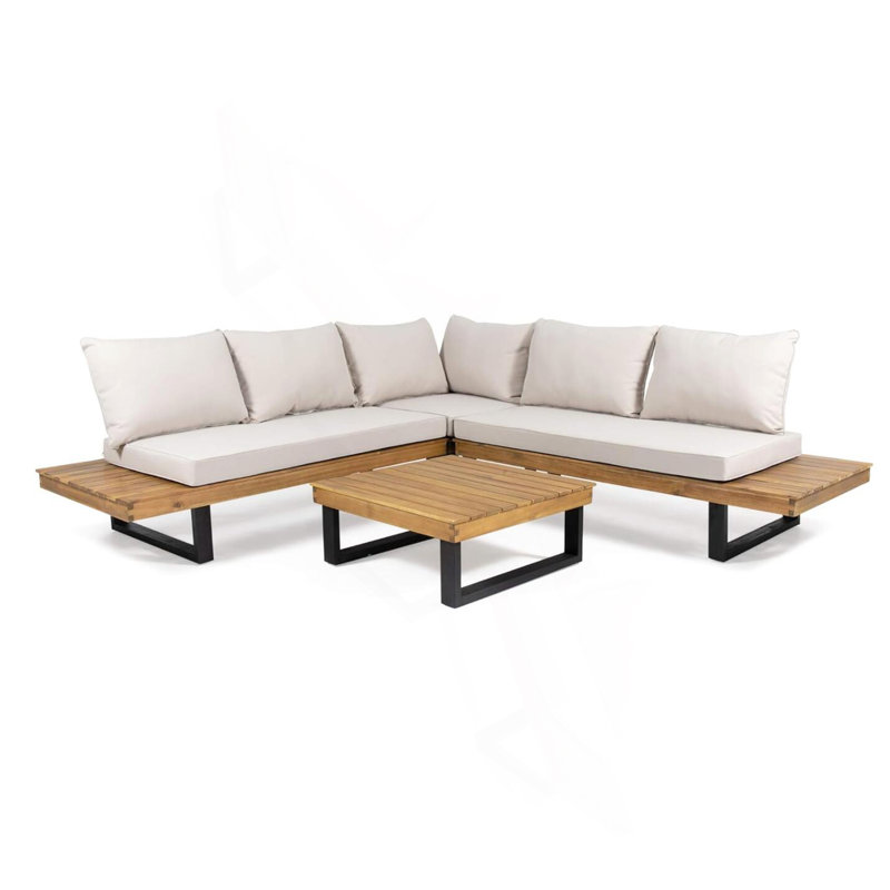 ENSEMBLE DE CANAPÉS 4 PIÈCES SEBASTIAN, BEIGE
