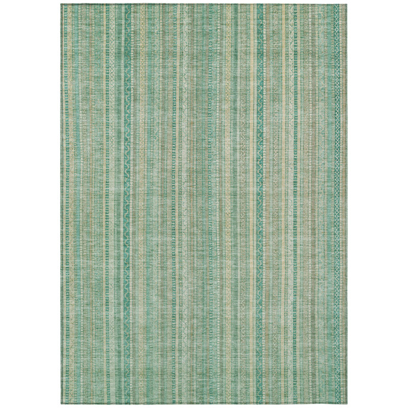 Tapis intérieur / extérieur bleu sarcelle Emberith, 8' x 10'
