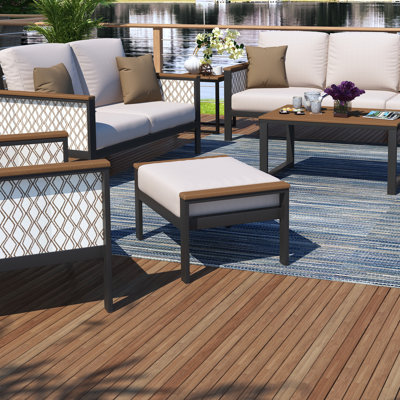 Outdoor Ottoman With Sunbrella Cushion