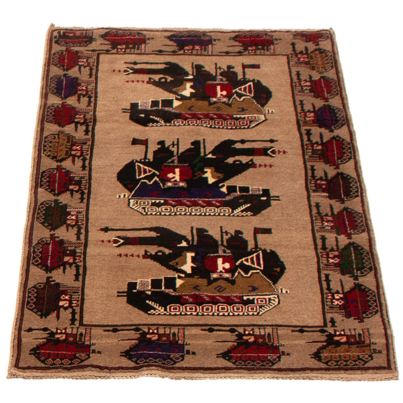 Tapis brun clair Largeros War 3 pi 1 po x 5 pi 0 po