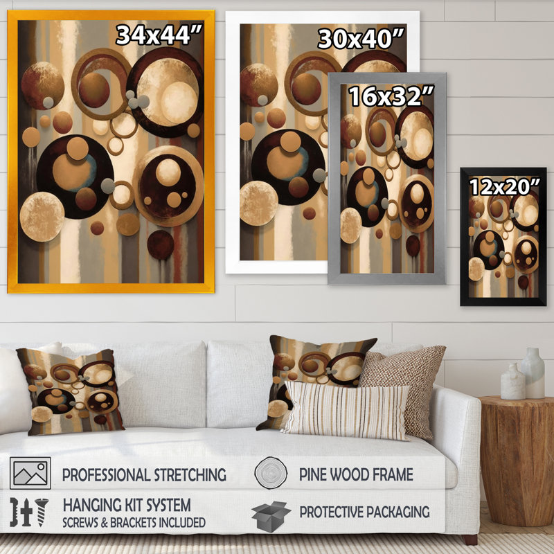 Aged Barrel Universes VI - Abstract Canvas Wall Art, Black Framed, 34" W x 44" H