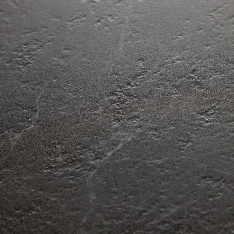 Table de bout ronde Onyx avec plateau en verre céramique noir et pieds en métal noir