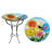 18"W Glass Bee Birdbath with Metal Stand