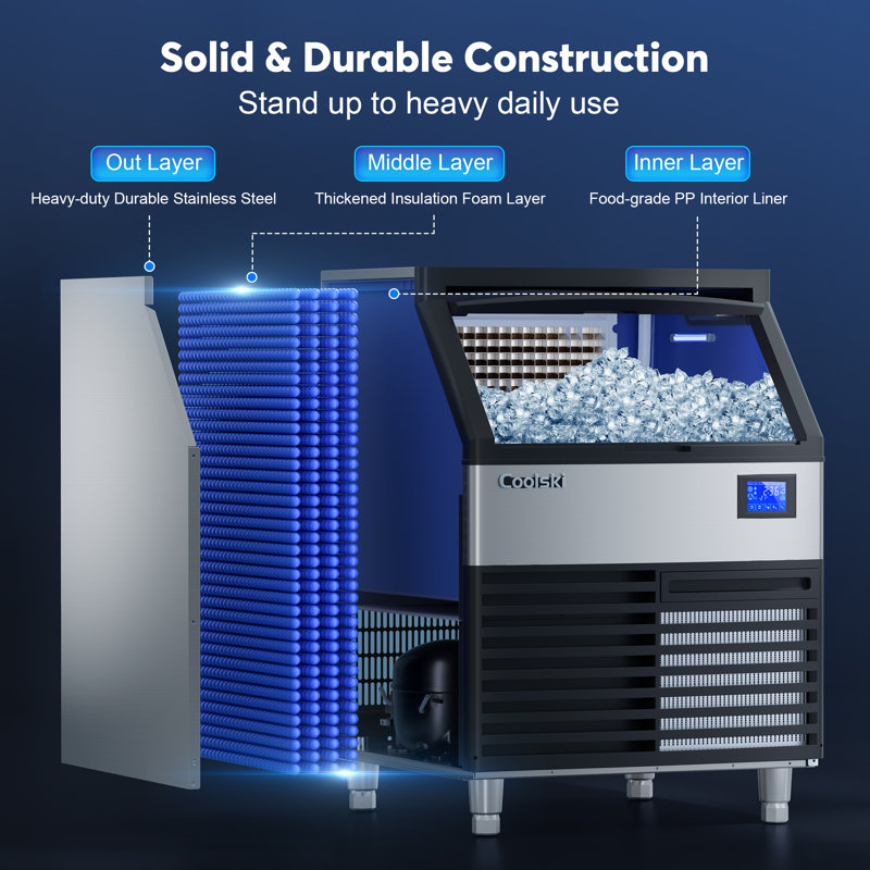 Commercial Ice Maker Machine 360lbs/day, 26’’ Under Counter Ice Maker With 700w Secop Compressor/large Storage Capacity, Etl Approved Ice Machine For Bars/home