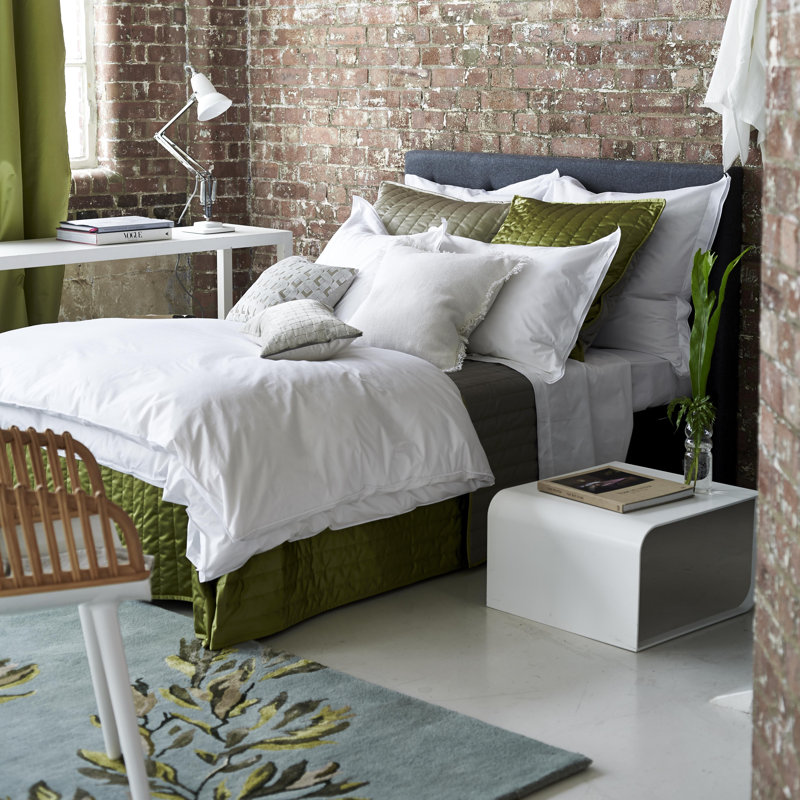 Astor Cotton Duvet Cover, Queen Duvet Cover, Bianco