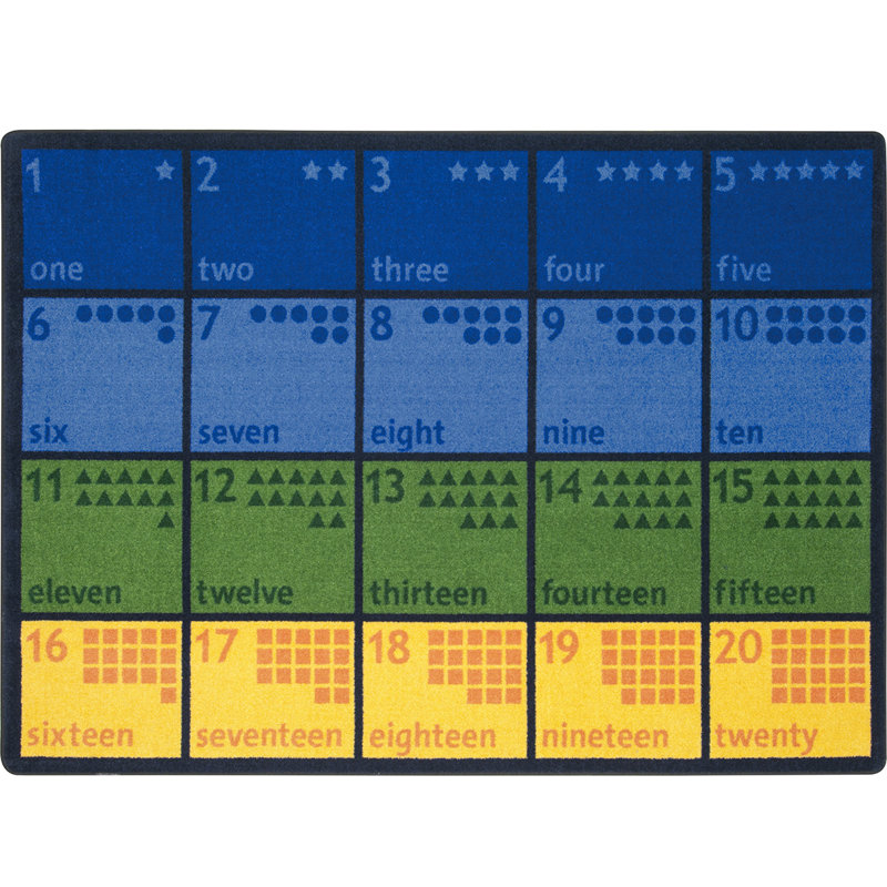 Kid Essentials Count with Me Area Rug, Rectangle 5'4" x 7'8"