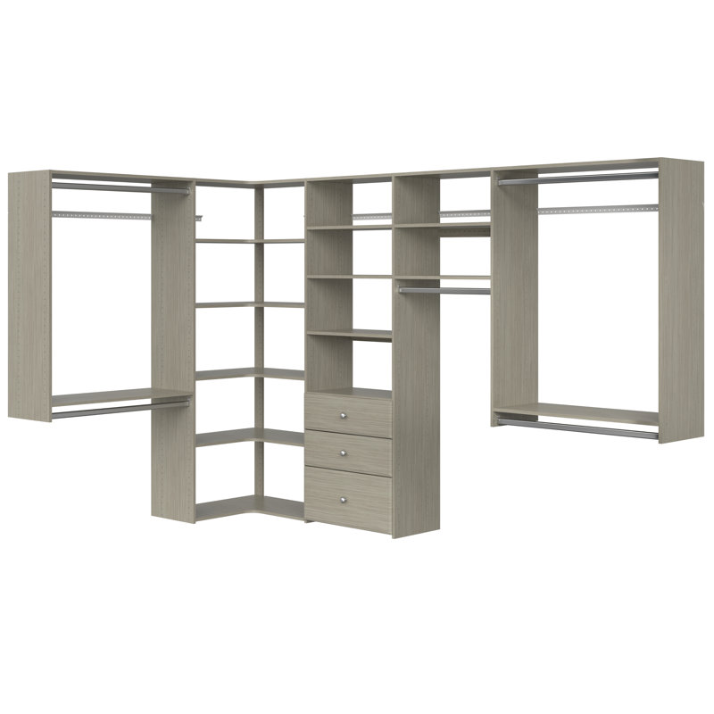 78'' - 114'' Closet System (Can Be Cut To Fit), Weathered Grey