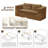 80" Compressed Foam Sleeper Sofa Bed, Corduroy Foldable Couch Bed, Convertible Living Room Set — No Assembly Required-1963441804