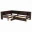 Lit plateforme en L avec lit gigogne, tiroirs de rangement et tablettes en L-1697294997