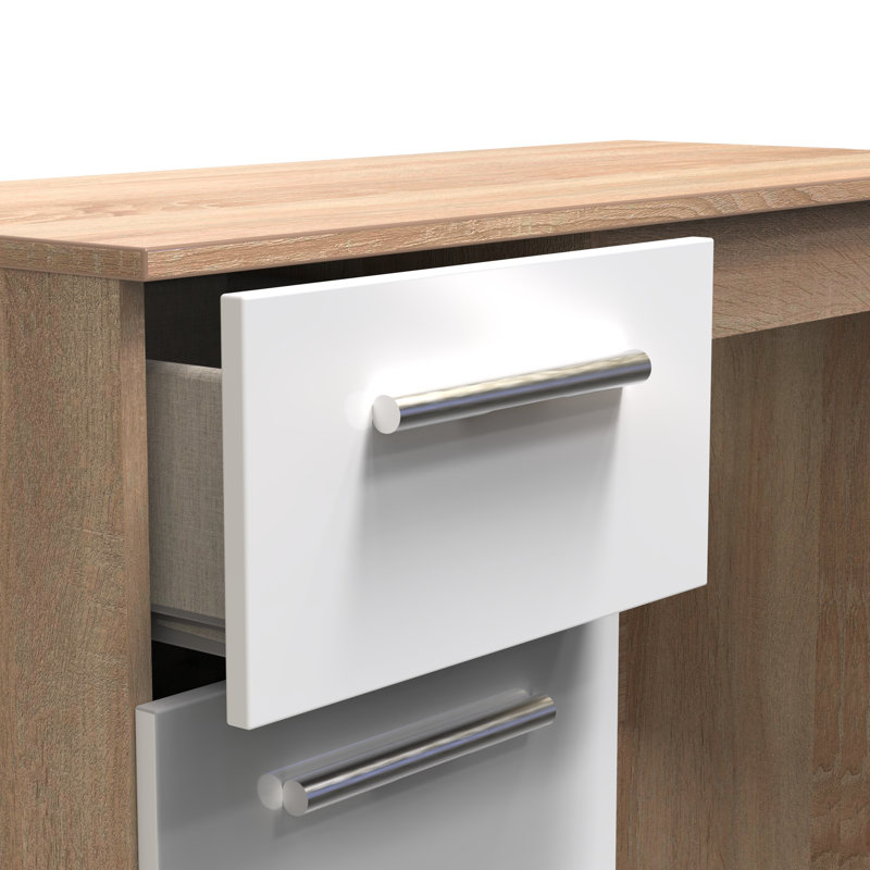 Fully Assembled Chesler Dressing Table, White Gloss Bardolino