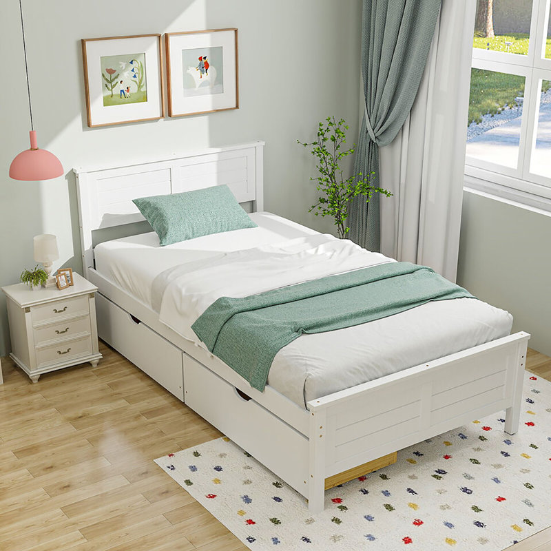 Raidah Bed, Twin, White