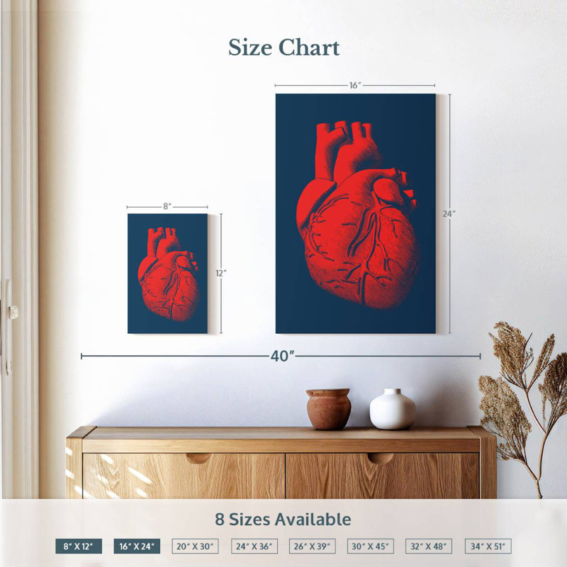 Keiri Anatomical Heart, 12" H x 8" W