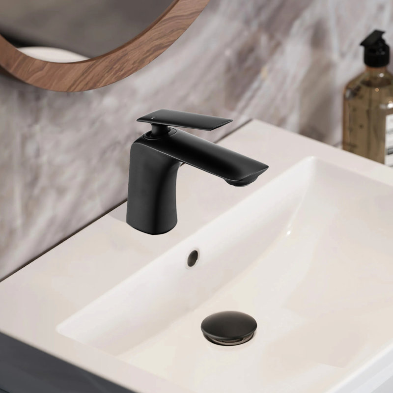 Robinet de salle de bain noir mat, robinet 1 trou en laiton pour lavabo et lavabo, poignée simple avec finition rouille
