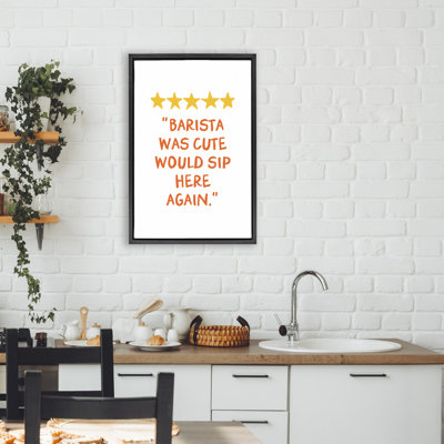 Cute Barista Rating Review Floating Frame, design by JJ Design House LLC