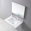Dessus de meuble-lavabo de 31 pouces en pierre de Carrare avec comptoir de style nouveau avec lavabo rectangulaire encastré en céramique et dosseret avec 3 trous de robinet pour l'armoire de salle de bain