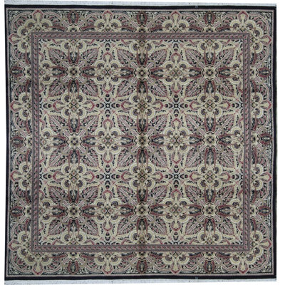 Tapis brun et beige de haute qualité noué à la main