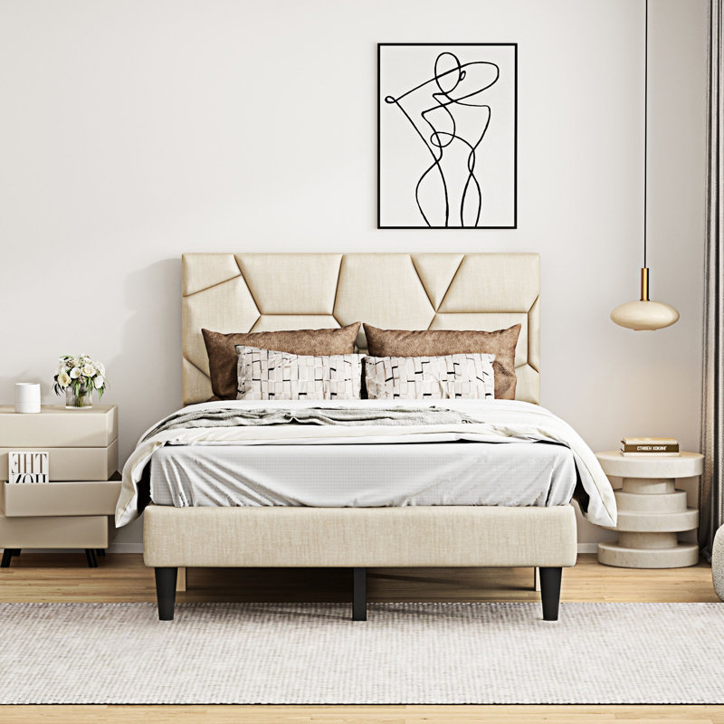 Upholstered Platm Bed, Full