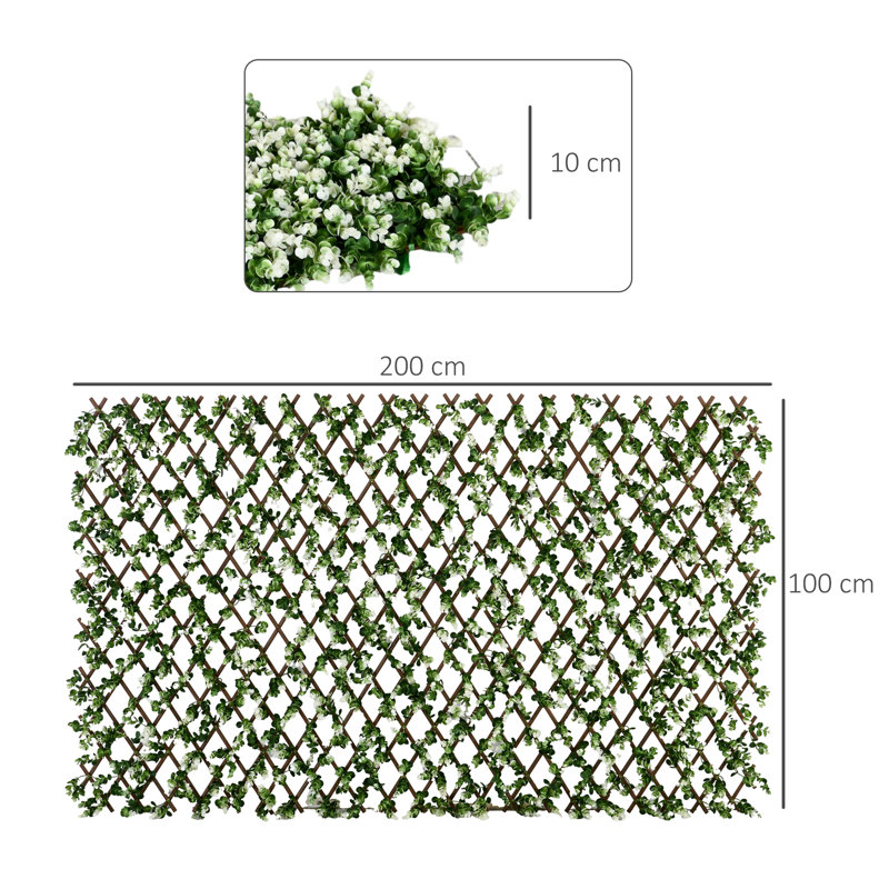 Amiena 2pc Expanding Garden Trellis 2 x 1m Faux Decorative Privacy Fence