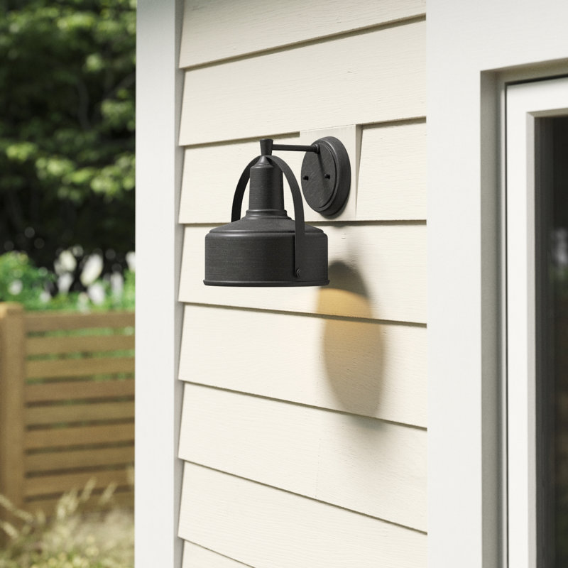 Velner Outdoor Barn Light, 8" H x 7" W x 7.25" D, Weathered Pewter