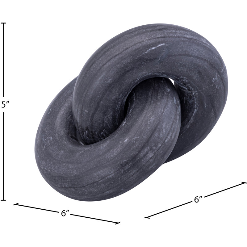 Knot Marble Decorative Object, Black