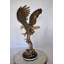 Statue aigle en action à la recherche de l'océan, proie en bronze 21 po x 18 po x H 35 po