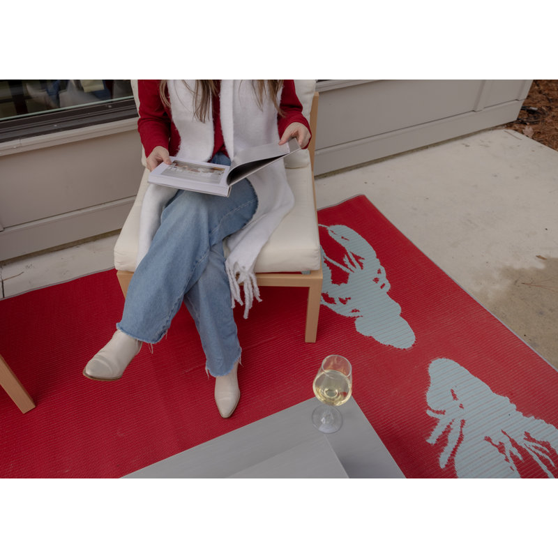 Tapis d'extérieur à pois Crazy, orange et rouge, tapis réversible pour patio, porche, terrasse, tapis de sol