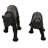 Godofreda Polystone Leopard Decorative Black Sculpture Set