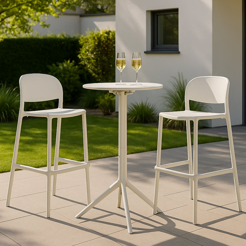  Tabouret de bar Siena, crème 2PK, Crème