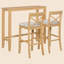 Ensemble de salle à manger 3 pièces à hauteur de bar rectangulaire en bois avec chaises rembourrées-2101640370