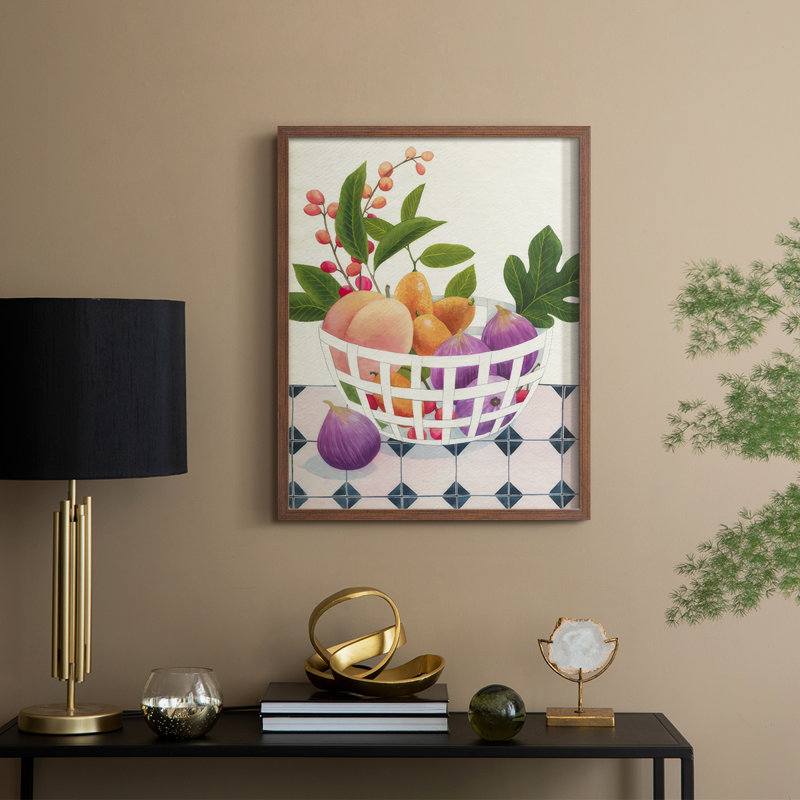 «Bright Fruit I», reproduction encadrée - bois massif, H 30 po x l 24 po, Noyer