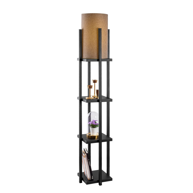 Lampe trépied 66,81 po Cawe, Noir, Brun