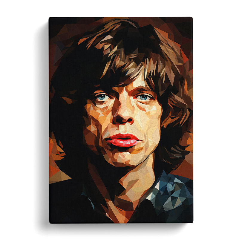 Mick Jagger Cubism - No Frame Print, 60cm H x 40cm W x 3cm D