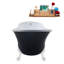63" Streamline Clawfoot Soaking Acrylic Bathtub and Bamboo Tray-66367534-76674075