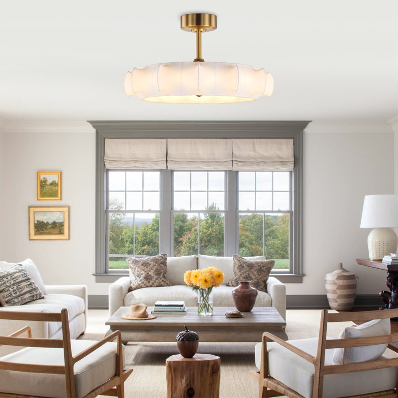 29.6" Caged Ceiling Fan with Dimmable LED Lights and Remote Control