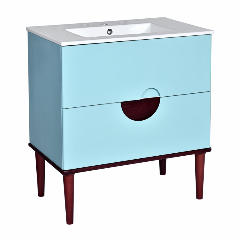 Meuble-lavabo moderne en bois massif