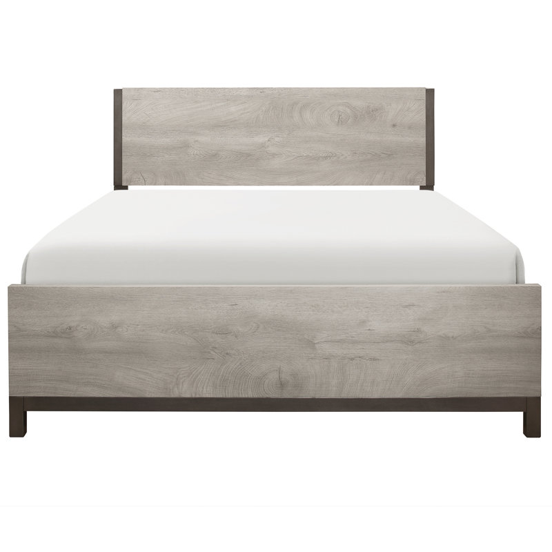 Grand lit gris pour chambre à coucher - Taille du meuble avec finition