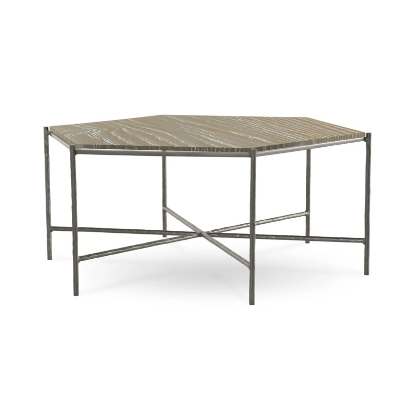 Athena Glass Top Coffee Table, Nutmeg, Gunmetal, Oak