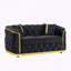 Causeuse Chesterfield de style Mid-Century avec velours italien, décor doré et 2 coussins-1506107393