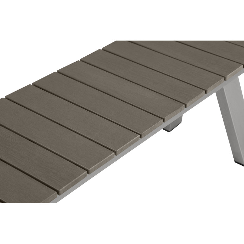 Pangea Home Jack Modern Outdoor Anodized Aluminum 3-piece Dining Set With Polyresin Slats & Adjustable Feet