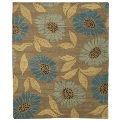 Hand Knotted Wool Floral Area Rug
