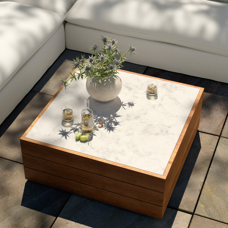 Grant Outdoor Teak Coffee Table, 15.75" H x 14" W x 39" D