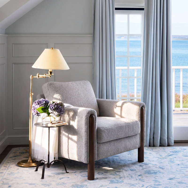 Chaise d'appoint rembourrée Arora, Gris