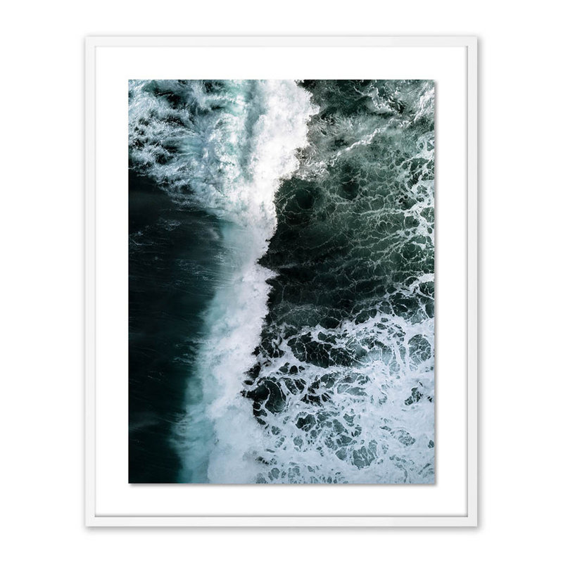 Wave Break 2 Print by Michael Schauer, 40" H x 32" W x 2.5" D, White