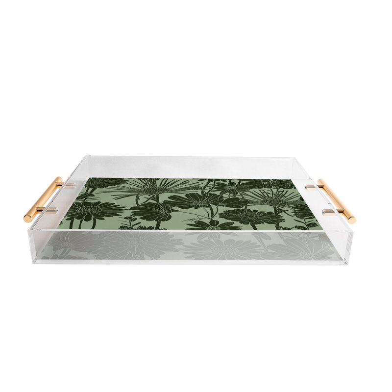Cassidy Rae Marietta Swiss Cross Remix Acrylic Tray, Green, Floral