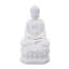 Statuette bouddha méditant, décor décoratif spirituel, résine blanche de 12 pouces