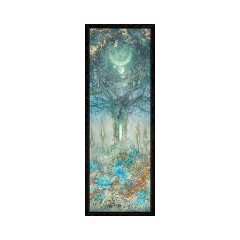 Forgotten Places I by Stephanie Law - Panoramic Painting on Canvas, 91.44cm H x 30.48cm W x 3.81cm D, Black Floater Framed