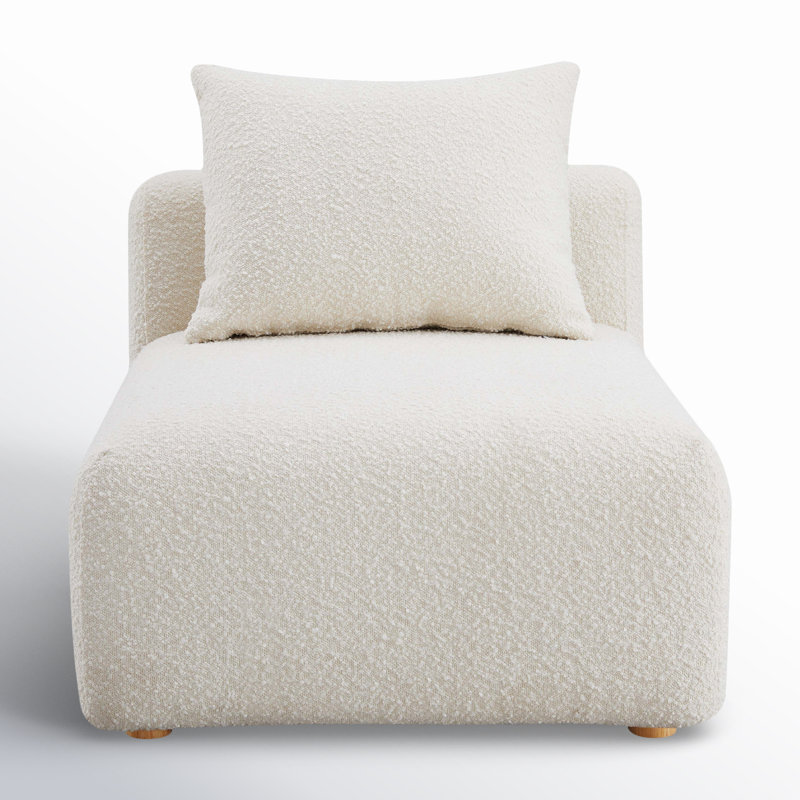 Hangover Cream Modular Armless Chair, Cream Boucle