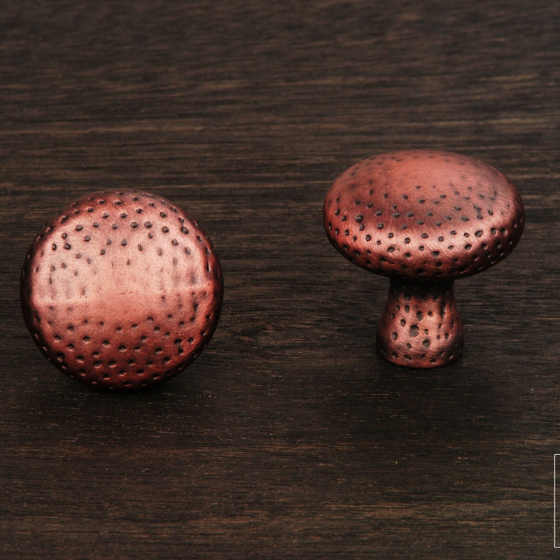 CK Series 1 1/4" Diameter Mushroom Knob, Distressed Copper