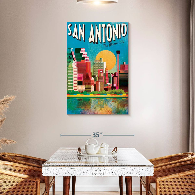 San Antonio, ville d'Alamo, H 45 po x l 30 po x P 1,25 po